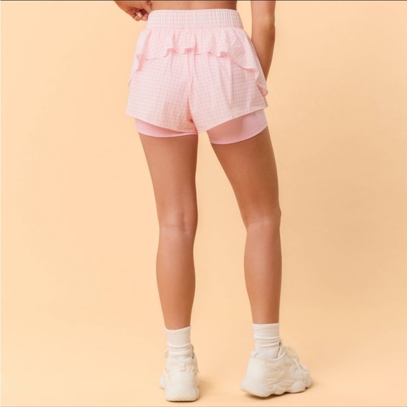 Blogilates Gingham Ruffle Shorts - Picture 2 of 7